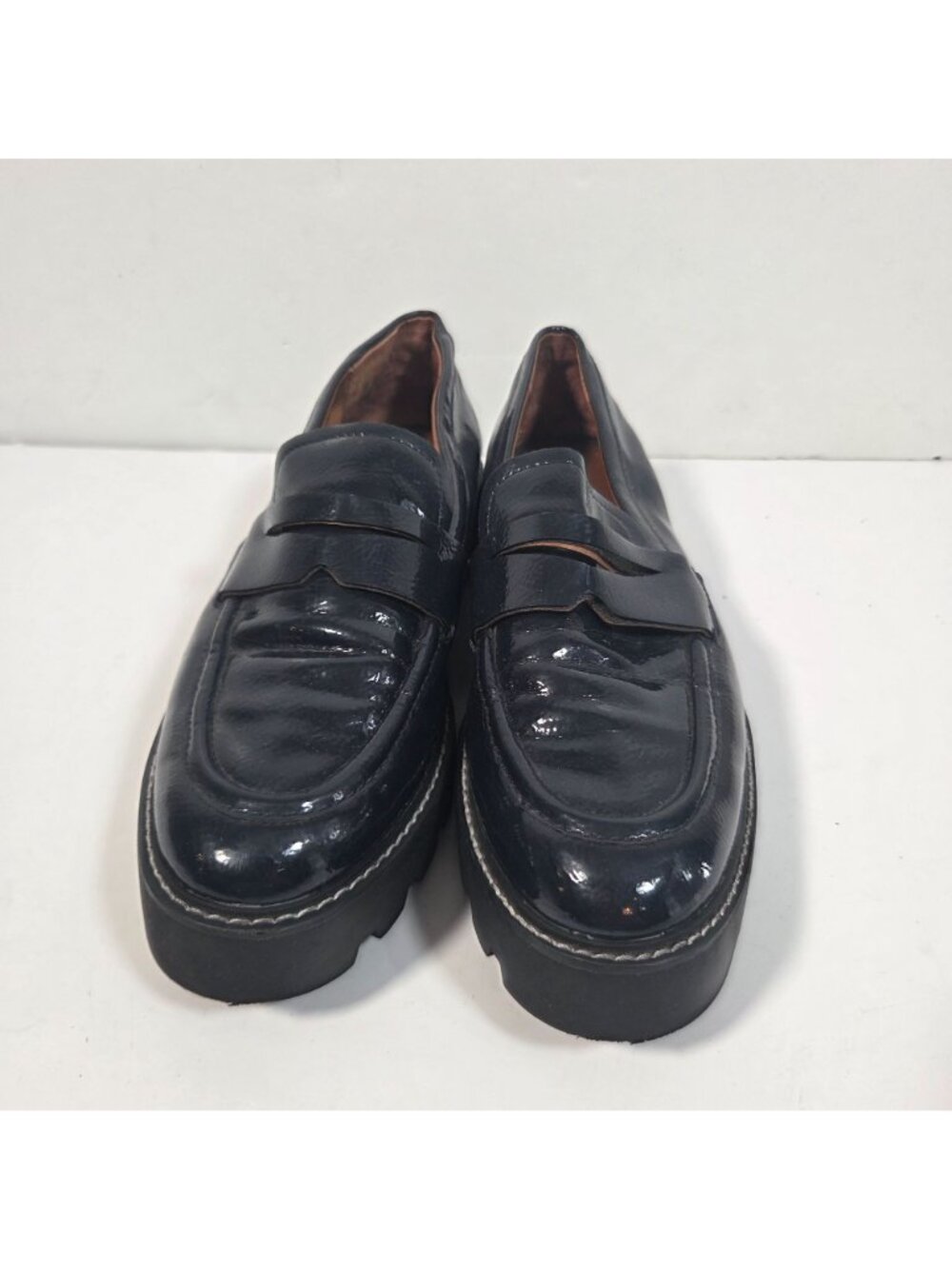 Franco Sarto Balin Lug Sole Loafers Chunky Platform Penny Keeper Workwear Preppy - Picture 3 of 11